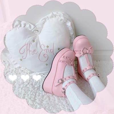 Trending Dames Schattig JK Japanse Lolita Schoenen Kawaii Schoenen Strik Demon Dark Goth Gothic Punk PlatformCosplay Zwart Roze Plus Size 36 gray