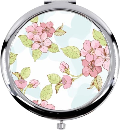 Zakspiegel Metaal - Compacte Make-up Spiegel - Make-up Bijwerken - Exclusief Japans Design - Diameter 70 mm - Wit