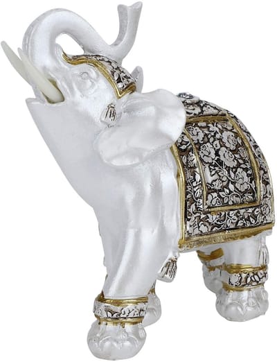 Dailygoods- Olifant Standbeeld Feng Shui - Beeldje Decoratie - Hars Beeldje - Huisdecoratie - Cadeau voor Vrienden - 13,5x6x14 cm