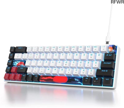 RFWR® Compact 65% Mechanisch Gaming Toetsenbord met LED-Achtergrondverlichting en Ergonomisch Ontwerp
