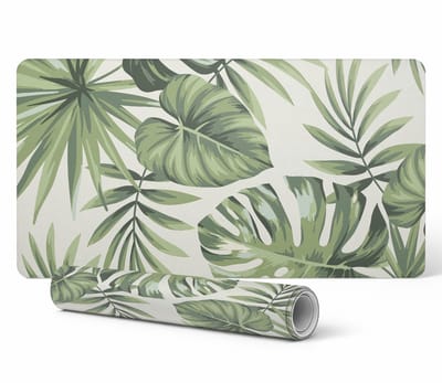 Antislip bureauonderlegger met tropische bladeren, 90x45 cm