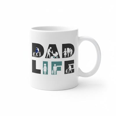 330ml Dad Life Mok – Leuke Koffiemok met Familie Iconen, Perfect Cadeau voor Vaders en Vaderfiguren