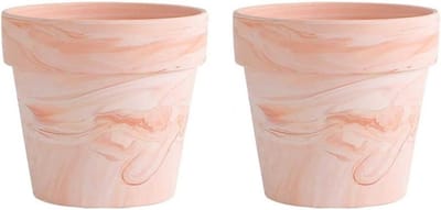 Bloempotten Wit - Terracotta Potten - Woonkamer Decoratie - Met Drainage Gat - 10cm - Wit