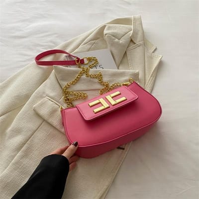 Nieuwe Europese en Amerikaanse Gepersonaliseerde en Eenvoudige Kettingtas Modieuze Dames Schoudertas Crossbody Kleine Vierkante Tas voor Dames gray