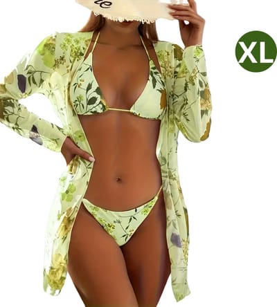 Nivard Bikini Dames - Meisjes Bikini - Badpak - Push Up - Vrouwen Badkleding - Zwemmen - Sexy Set - Top & Broekje - Groen - Maat XL