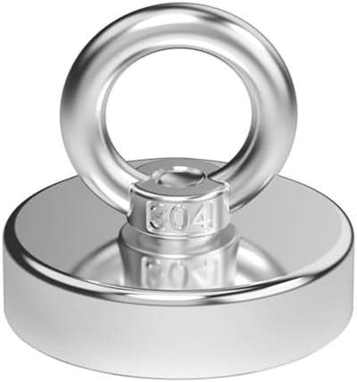PromoHome Supersterke Neodymium Vismagneet 60mm - 200kg Trekkracht - Professionele Krachtmagneet voor Vissen, Industrie en Wetenschap