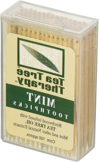 Tandenstokers - Houtjes - Mondverzorging - Met tea tree olie - 100 stuks - Geen kleur