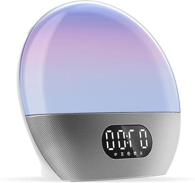 Wake-up Lamp - Geluidsmachine Slaap - Betere Dag - Geïntegreerde Alexa - Dome Vorm - Zilver