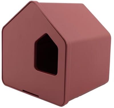 Dailygoods- Vogelhuisje Vintage Maroon - Opening 34mm - 16x13x16cm - Vogelvoederhuisje - Nestkast - Vogelhuisje op paal - Antislip bodem - Vogelnest