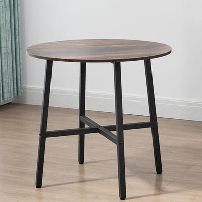 Pugsdrly - Eettafel - Grote tafel - Industrieel en rustiek design - Φ80x76 cm - Bruin