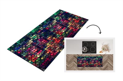 Keukenloper - Loper keuken - Sterren - Regenboog - Stippen - Geometrie - Design - 120x50 cm - Keukenloper vinyl