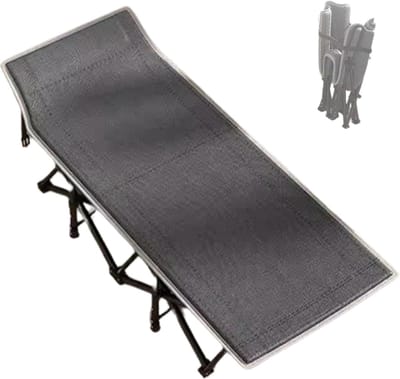 Campingbed Volwassenen - Opvouwbaar Logeerbed - Buiten Kamperen - Stabiel Stevig Frame - 190x67x34cm - Zwart