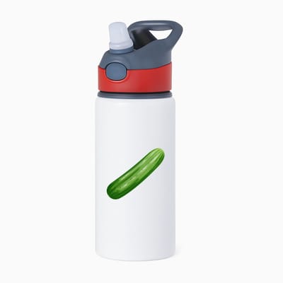 Hacebo® - Komkommer waterfles met rietje rood - Groente - Groente liefhebbers - Knapper groente - gezond eten - water fles - 650ML