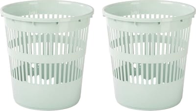 Plasticforte Afvalbak/vuilnisbak/kantoor prullenbak - 2x stuks - plastic - mintgroen - 28 cm