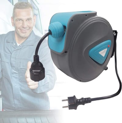 Automatische Kabelhaspel 20m - Elektrische Verlengkabel met Intrekmechanisme voor Wandmontage