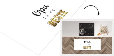 Keukenloper - Loper keuken - Vaderdag geschenk - Opa - Quote - Opa is de beste - Spreuken - 120x50 cm - Keukenloper vinyl