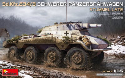 MiniArt Modelbouwpakket Militaire voertuigen - 53046 Sd.Kfz. 234/3 Schwerer Panzerspähwagen Stummel Late WWII - Duitse Pantserwagen Plastic - 1:35 - Modelbouw