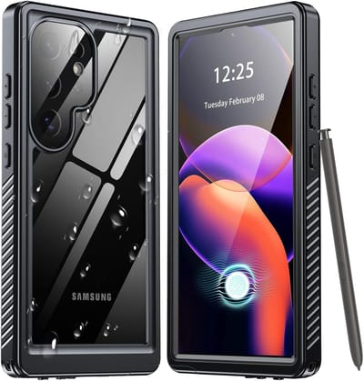 Geschikt voor Samsung Galaxy S24 Ultra 5G - IP68 - Waterdicht - Met ingebouwde displaybescherming - Camerabescherming - 360 graden - Back Cover Hoesje - Zwart