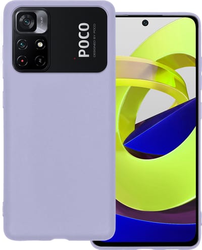 Hoesje Geschikt voor Xiaomi Poco M4 Pro 5G - Sterk & Shockproof - Hoes Cover - Siliconen Case - Lila