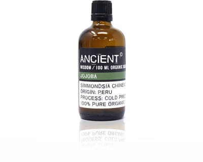 Ancient Wisdom - Haarolie - Biologische jojoba-olie 100 ml - Huidverzorging - Hydraterend - Eczeem - Scheerirritatie - Make-up remover - Natuurlijke olie - Verzorging - Voeding - Herstel