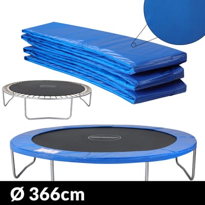 Monzana Trampoline Beschermrand - Doorsnede PVC UV Bestendig 366cm Blauw Tuin