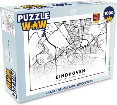 Puzzel Kaart - Nederland - Eindhoven - Legpuzzel - Puzzel 1000 stukjes volwassenen