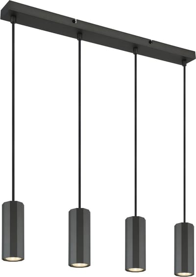 Hanglamp JAMES 6.0 cm 4-lichts Mat Grijs