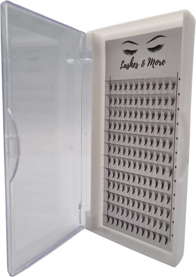 Lashes&More - 10D "Try out set" (12 trays) - Pre-Made Volume Fans - 9mm-14mm  0.05 D krul - wimperext3nsions - nepwimpers