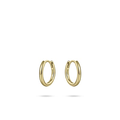 GISSER Jewels VGKCL1/12 - Oorbellen - Oorringen met Scharnier Sluiting - Massief Glad - 1.5mm Breed - 12mmØ - 14 Karaat Geelgoud
