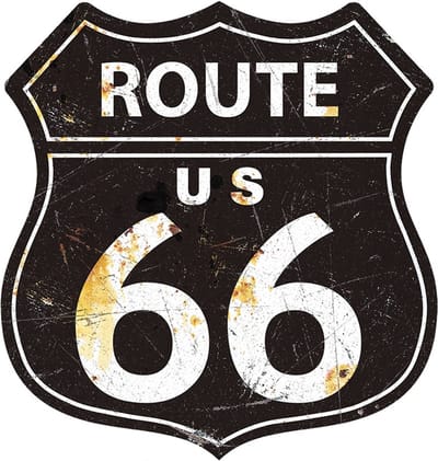 Signs USA - Schild - Route 66 Black - 39 x 37 cm