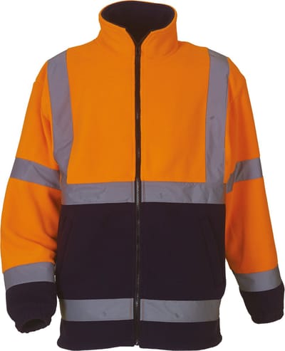 Yoko Signalisatie zwaar fleece jack YHVK08 - Hi Vis Orange / Navy - S