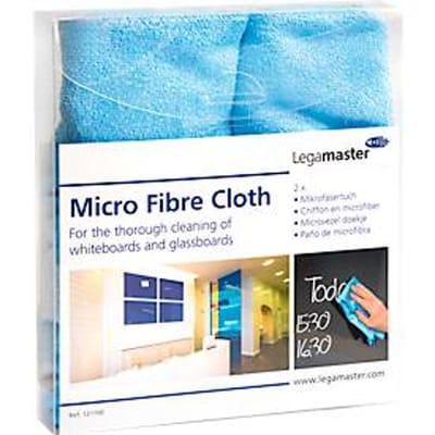 Microvezel-schoonmaakdoeken Legamaster 7-121700, voor glasboards, wasbaar, 2 stuks
