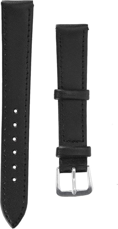 Zwarte PU Leren Horlogeband met Gesp - Universele Vervangband voor Horloge Accessoire 12mm-22mm voor Mannen en Vrouwen