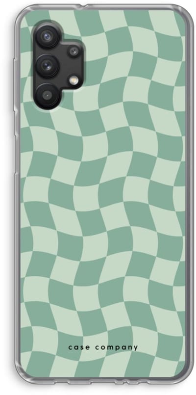 Case Company® - Hoesje geschikt voor Samsung Galaxy A32 5G hoesje - Grid Groen - Soft Cover Telefoonhoesje - Bescherming aan alle Kanten en Schermrand