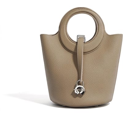 Leren Dames Tas, Kleine Emmer Tas, Veelzijdige Klassieke Groentetas, Bovenlaag Leer Dames Tas, Handtas Tas gray