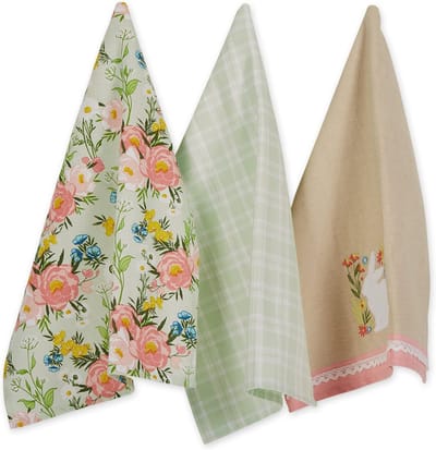 Set van 3 Katoenen Vaatdoeken met Bloemenprint - Keukentextiel