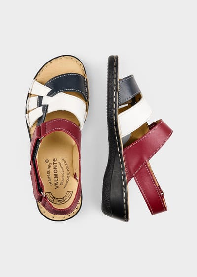 Maritieme zomersandalen - marine / rood / wit - Gr. 36 van Goldner Fashion
