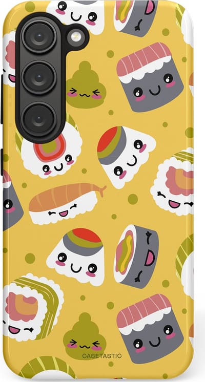 Casetastic Hoesje Geschikt voor Samsung S23 - Stijlvolle Beschermende Duo-layer Case - Sushi vriendjes