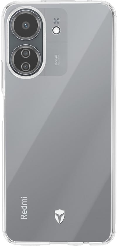 Force Case, Hoesje geschikt voor Redmi 13C 4G / 5G - FEEL Versterkt Tryax System met 3D Inserts, Transparant