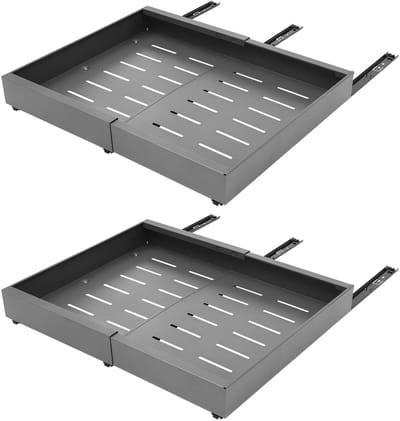 Allero Uitschuifbare Lade - Twee Stuks - Telescopische Lade - Uittrekbare Keukenlade - Grijs - 32 tot 52 cm breed - Zonder Boren