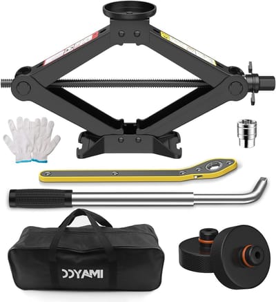 Universele Schaarhefbrug 2.5T voor Auto's, Inclusief Rubber Pads en Trolley Wrench, Ideaal voor Tesla Model 3/Y/S/X en Auto Noodkit