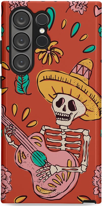 Casetastic hoesje geschikt voor Samsung Galaxy S23 Ultra - Dubbellaagse bescherming - Muziekbot - Fashion Case - Terracotta Taupe