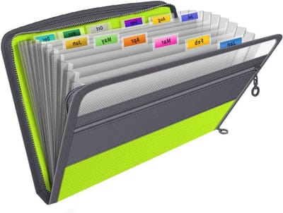 Schattige Bestanden Organiser met 13 Ritsvakken, Uitbreidbare Documentenfolder voor A4 Papier en Archivering, Ideaal voor Kantoor en Thuisgebruik