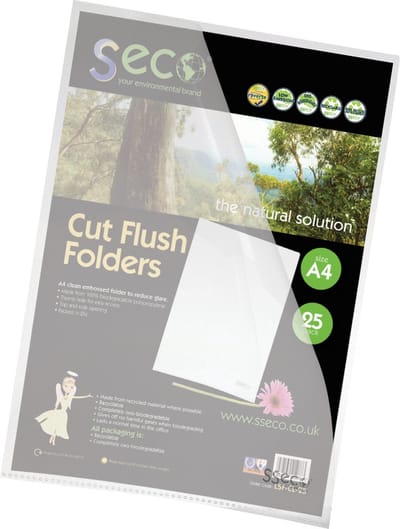 Seco L-map A4 - transparant - PP 100 micron - 100 stuks - milieuvriendelijk - SE-LSF-CL