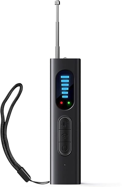 Detectoren voor verborgen camera's - Detector voor afluisterapparatuur, apparaatdetector, afluisterdetector, RF draadloze signaalscanner, cameradetector voor hotels, thuis en op kantoor, met draagbaar deurslot