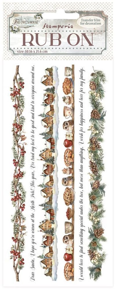 Stamperia - The Owl's House Rub-On 4x8,5 Inch Stripes (DFLRB181)