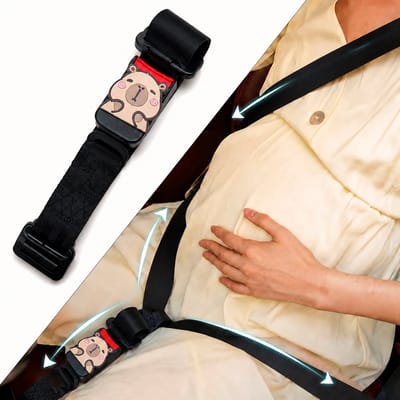 ECTEATOY® Gordelverlenger – Autogordelverlenger 36cm - Verstelbare gordel - Beugel voor autogordel - Comfort en vrijheid voor zwangere moeders - Zwart