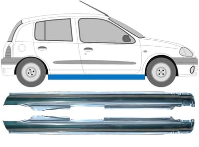 Volledige dorpel voor Renault Clio II 1998-2012 / Links + Rechts / Set