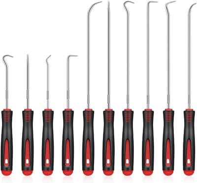 Set van 10 Precision Pick en Haak Gereedschappen, Universele O-Ring Verwijdering en Montage Tools voor Olieseal Assemblage en Demontage, 24cm en 16.5cm