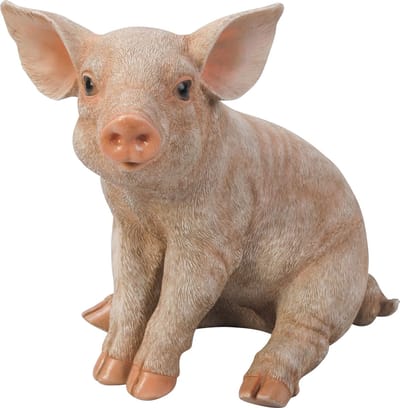 Varken zittend 20x12x19cm - Tuinbeeld - Dierenbeeld
